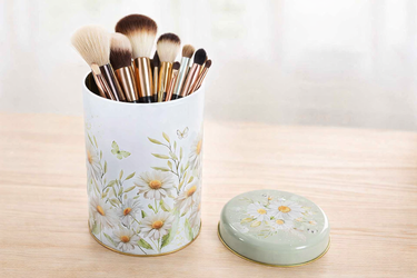 BARATTOLO IN METALLO CON MARGHERITE | Idea Regalo Beauty