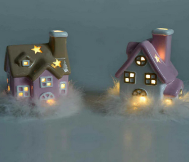 CASETTA IN CERAMICA CON MORBIDE PIUME