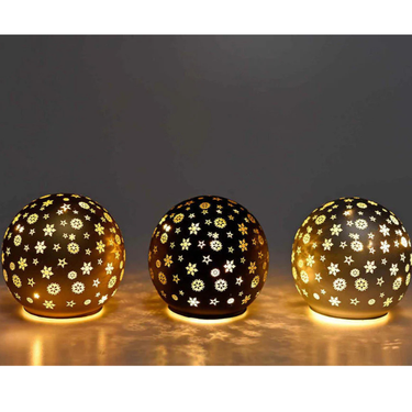 LAMPADA A SFERA IN VETRO DECORATO