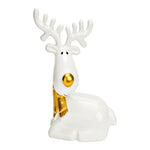 NATALE 23 - ALCE IN CERAMICA BIANCO E ORO